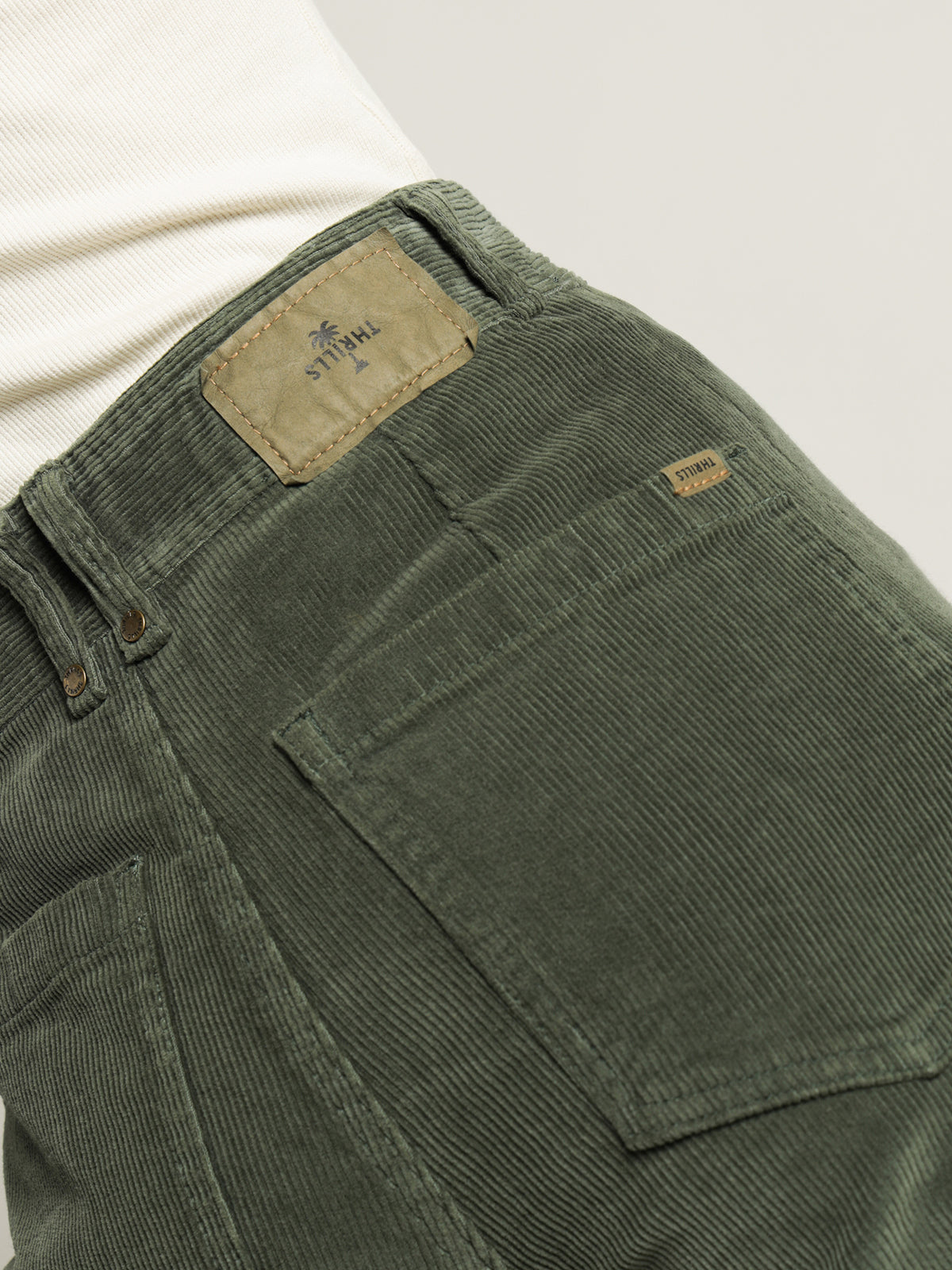 Belle Cord Pants in Lume Green