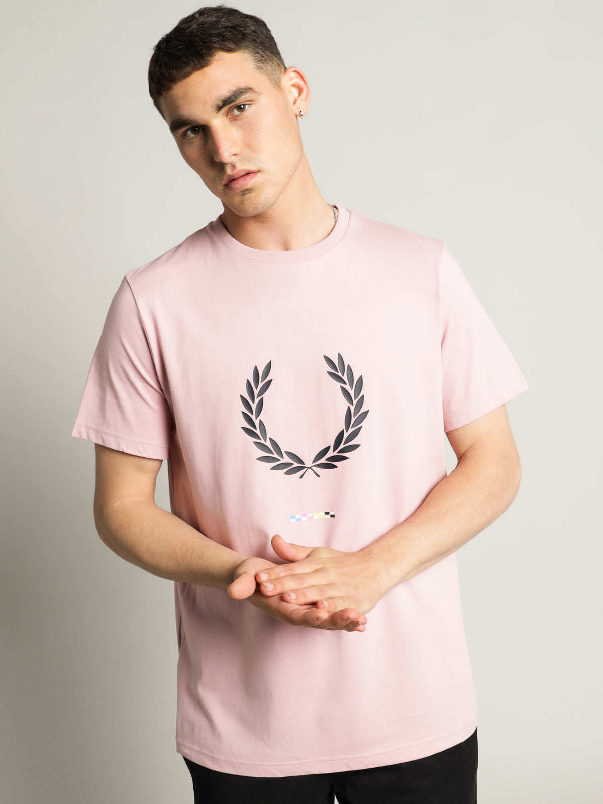 Print Registration T-Shirt in Chalky Pink