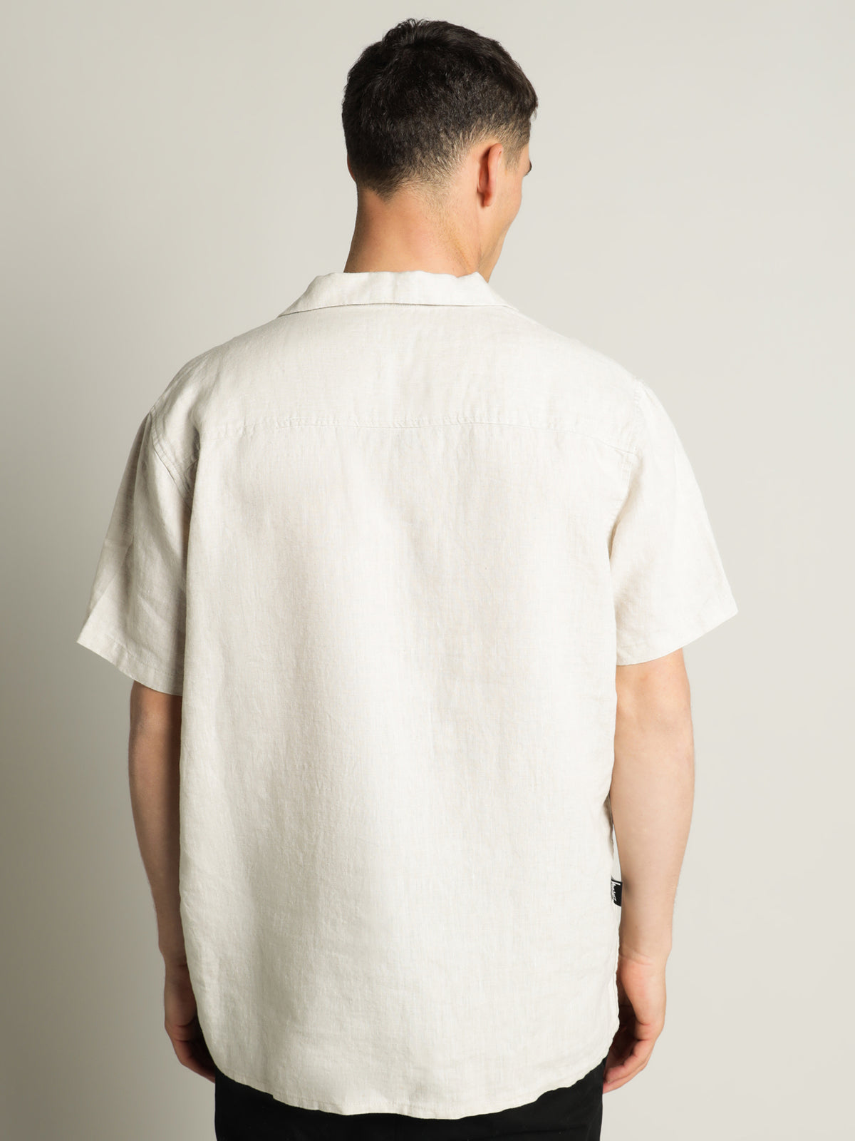 Short Sleeve Linen Shirt in Natural