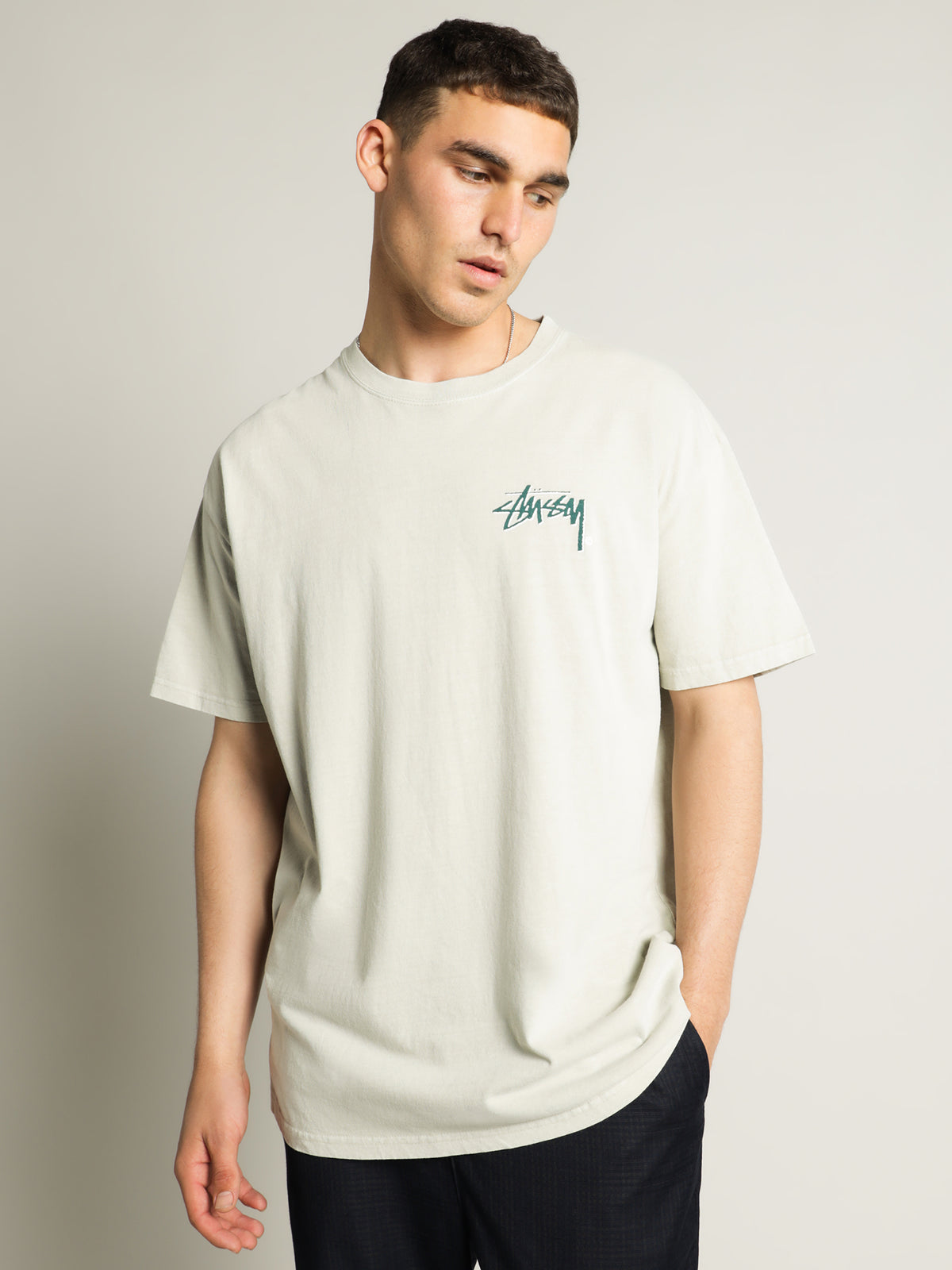 Shadow Stock T-Shirt in Pigment White Sand