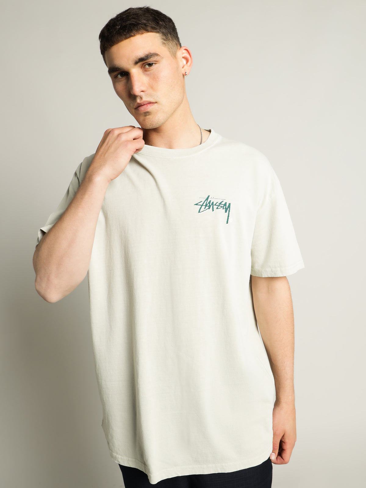 Shadow Stock T-Shirt in Pigment White Sand