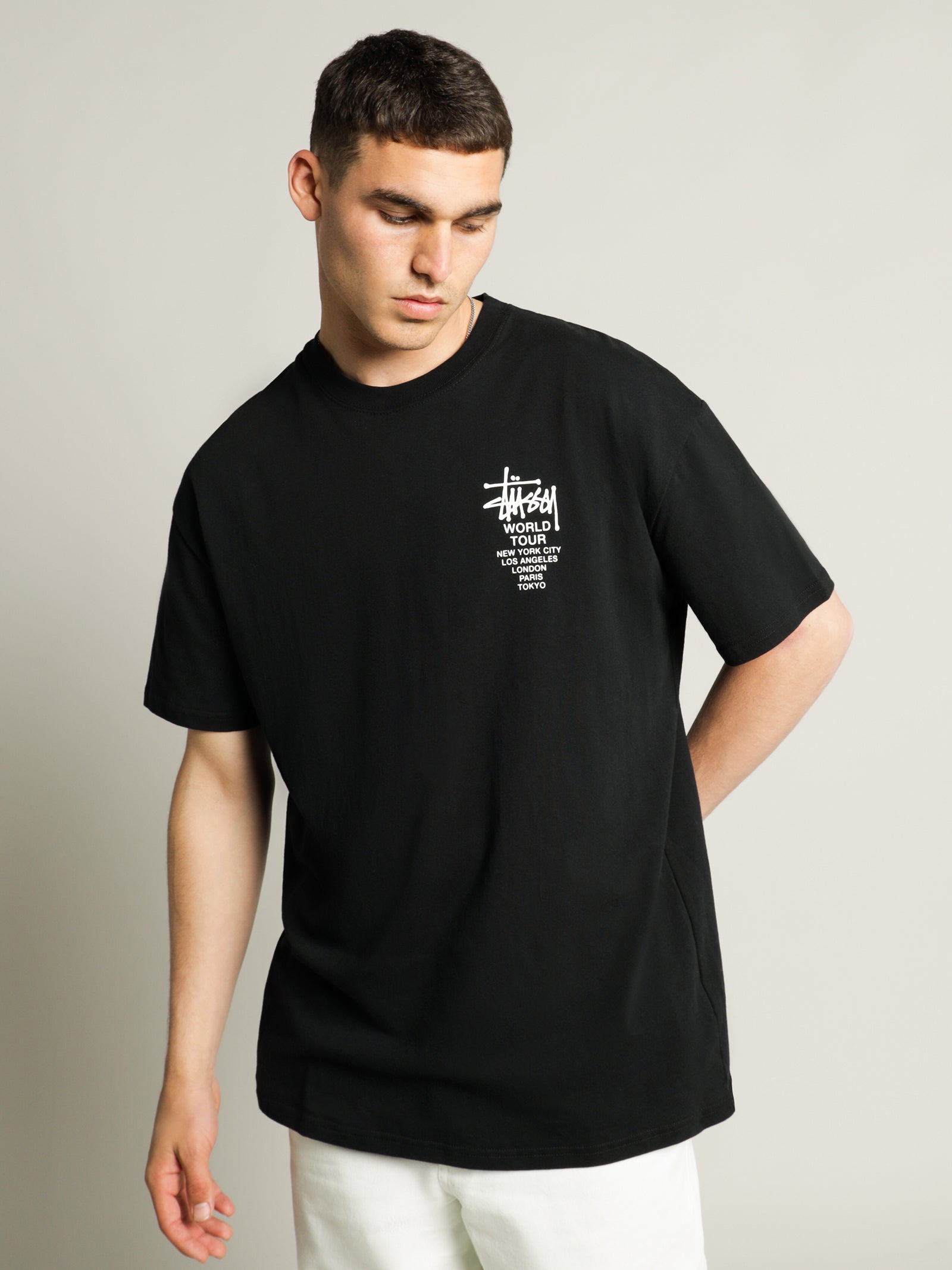 Stussy World Tour T-Shirt Black | Glue Store Stussy World Tour T-Shirt Black | Glue Store