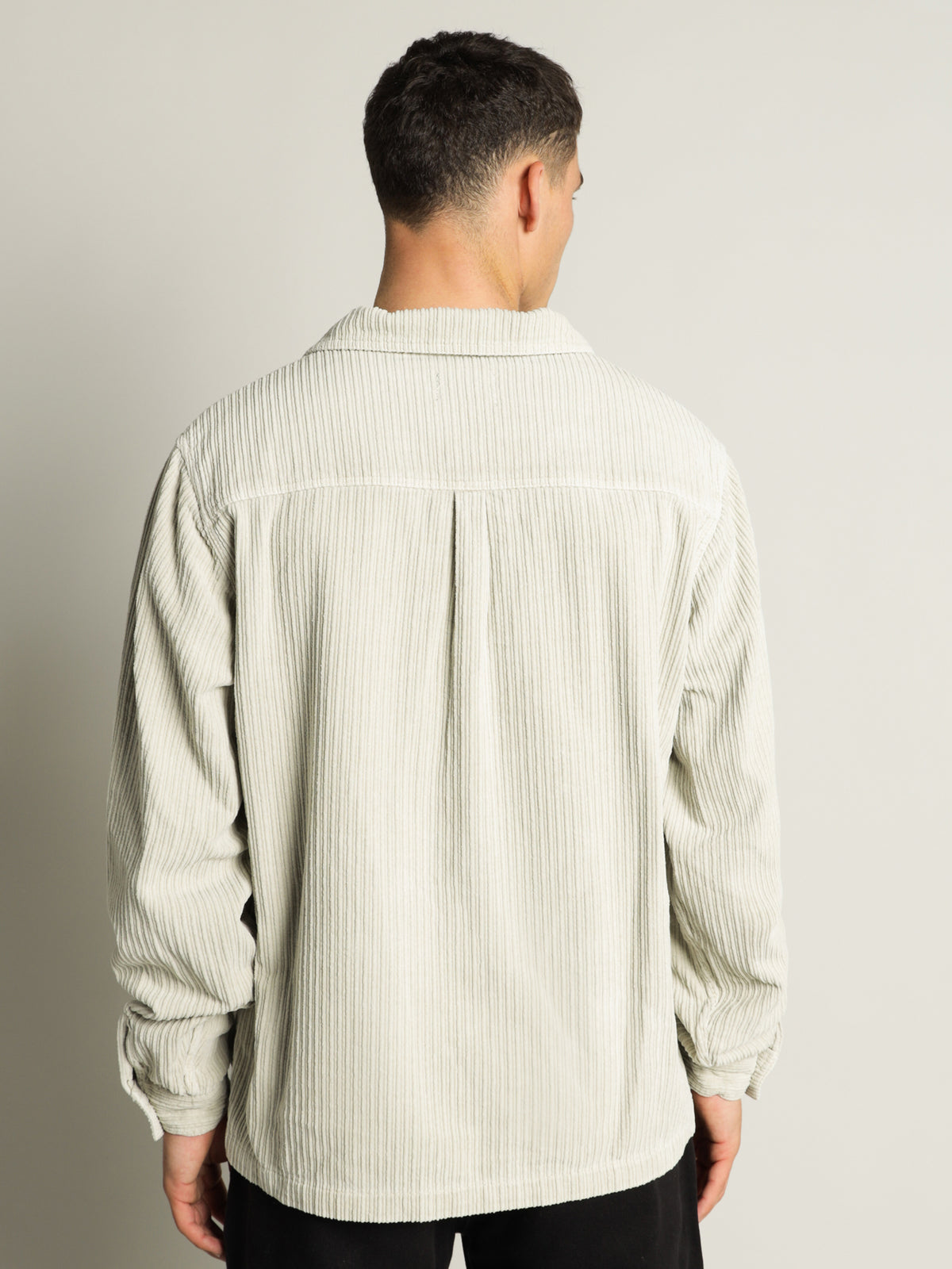 Henry LS Cord Shirt in White Sand