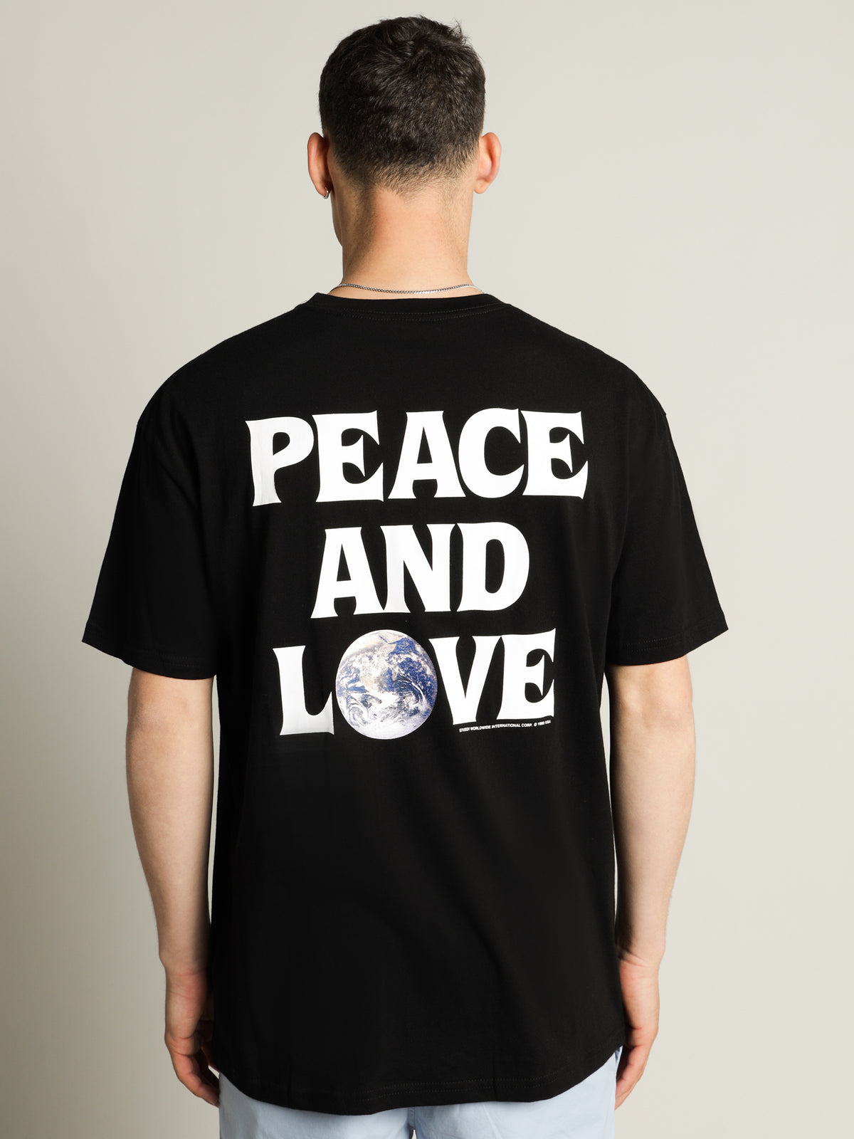 Peace And Love 50/50 T-Shirt in Black