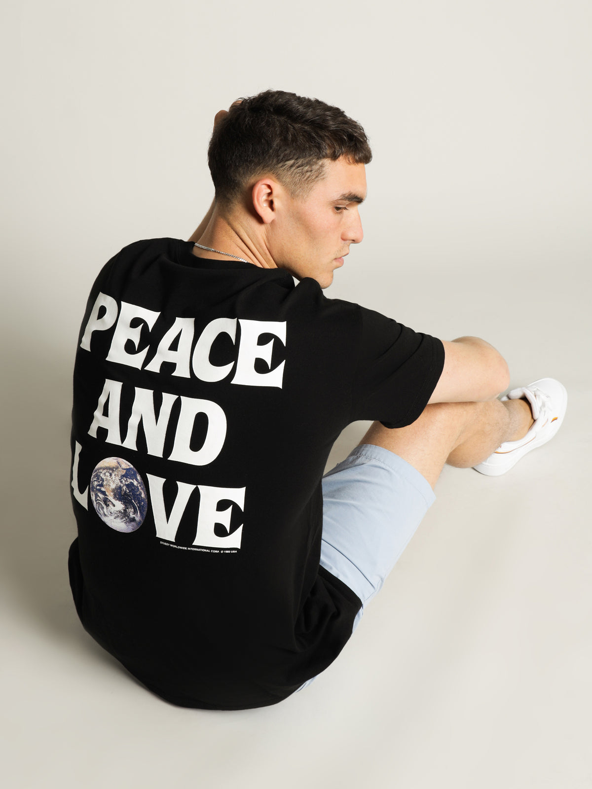 Peace And Love 50/50 T-Shirt in Black