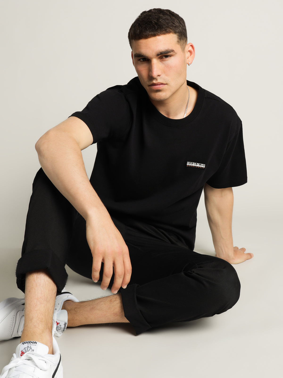 Patch Short Sleeve T-Shirt in Black
