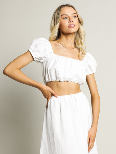 Estelle Linen Crop Top