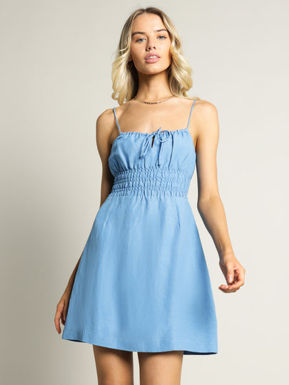 Estelle Mini Dress in Azure