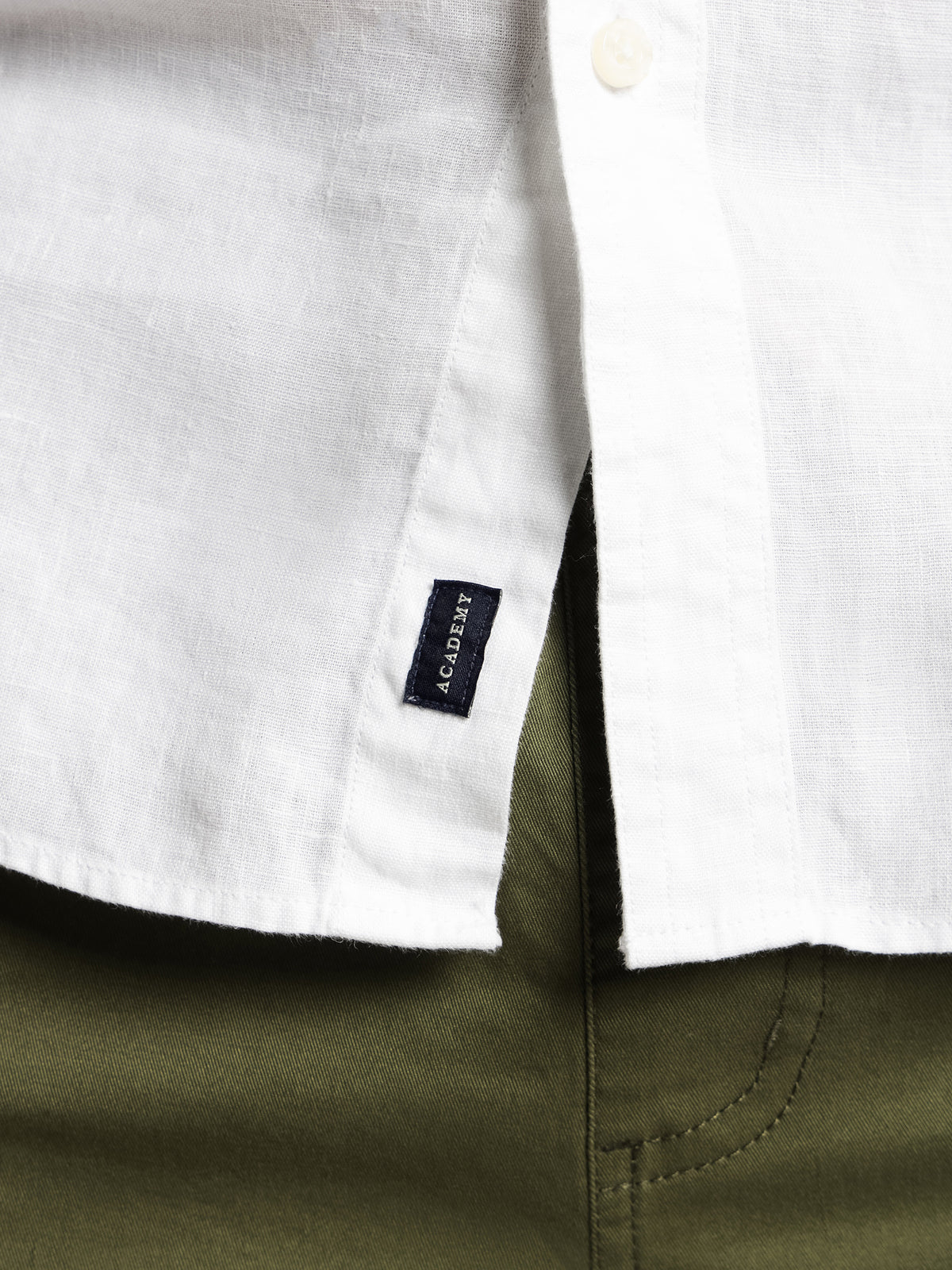 Hampton Linen Short Sleeve T-Shirt in White