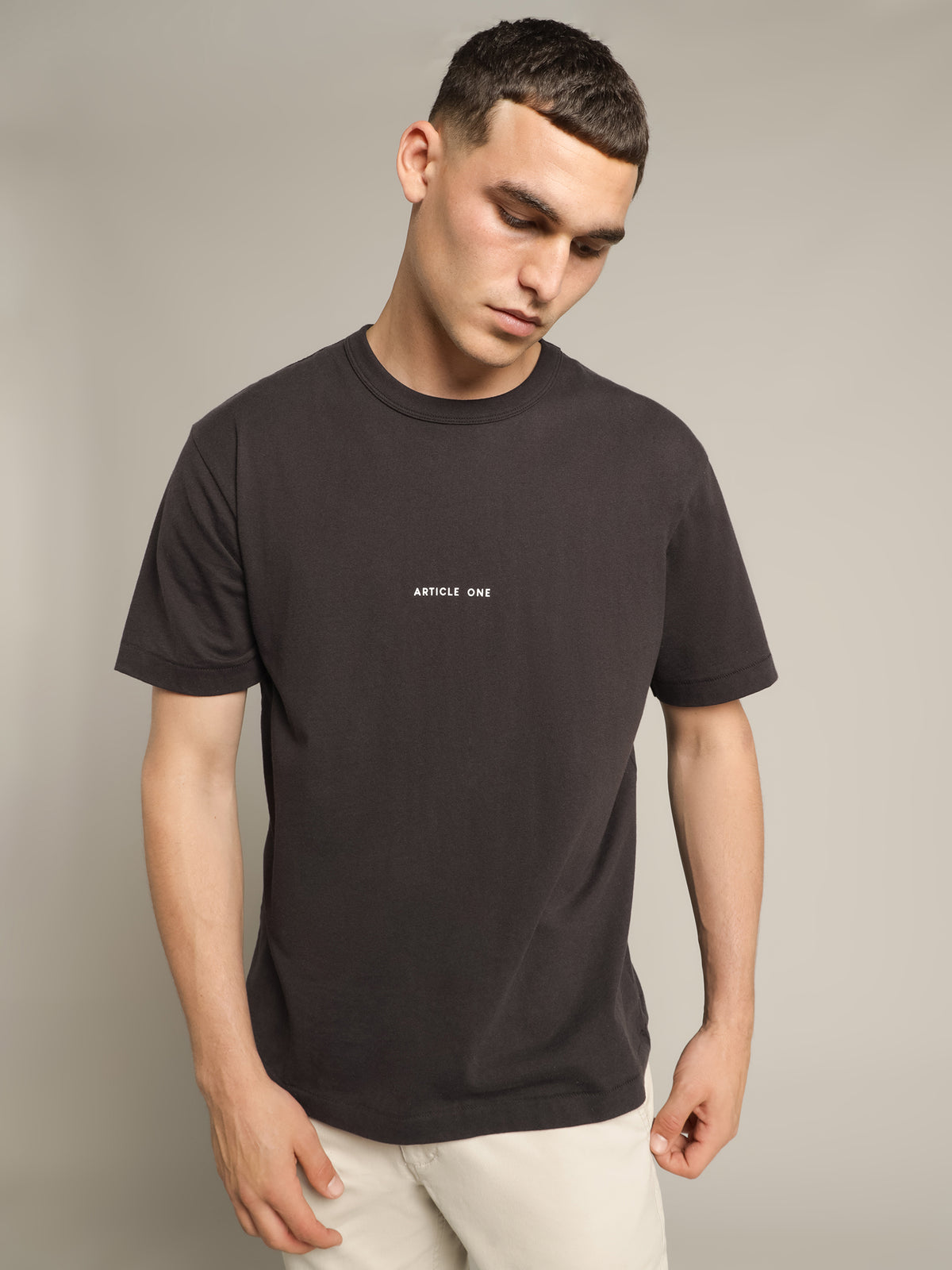 Minimal Logo T-Shirt in Coal
