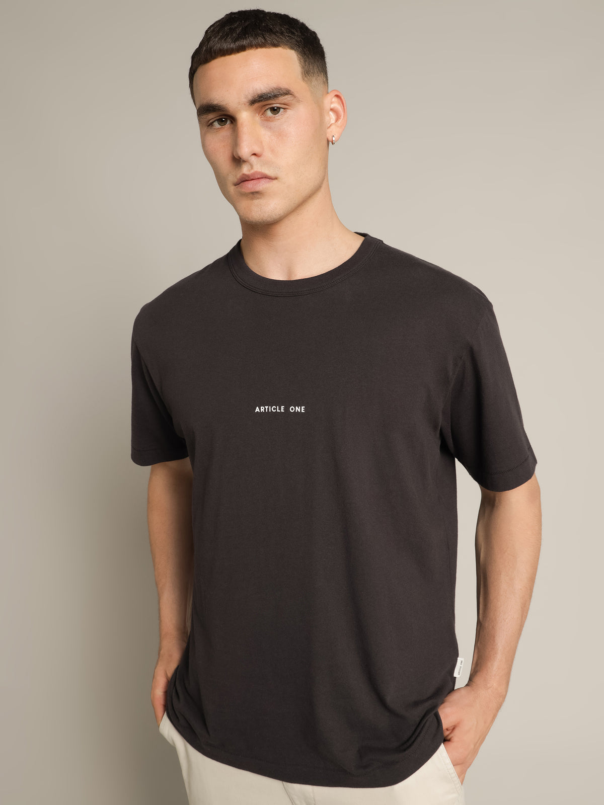 Minimal Logo T-Shirt in Coal