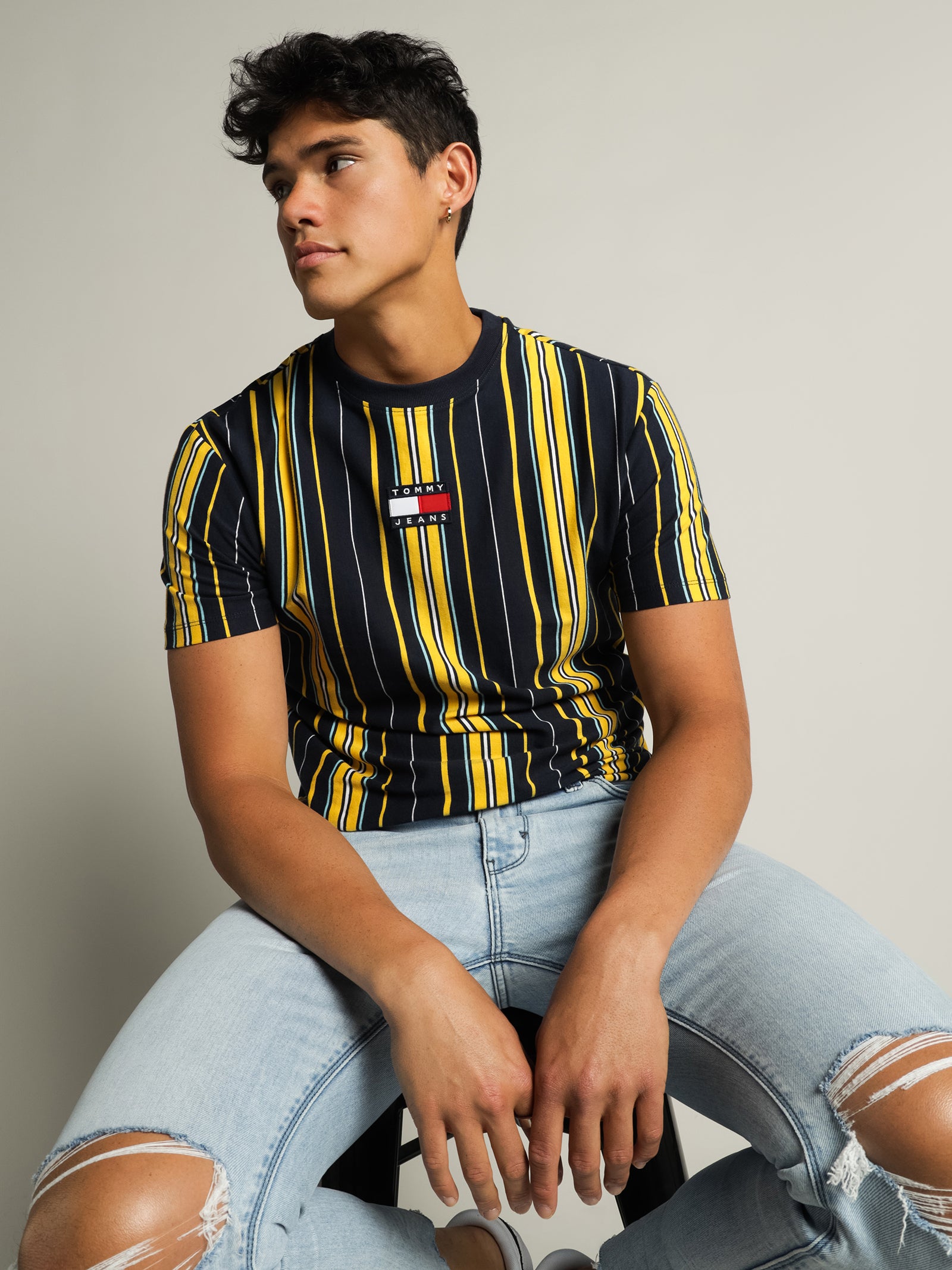 Tommy Badge Stripe T-Shirt