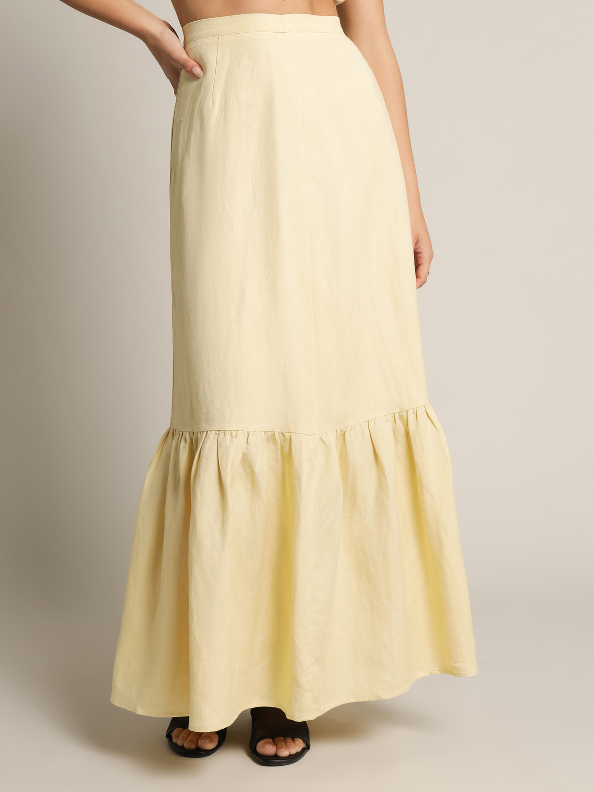 Lucia Maxi Skirt in Limone