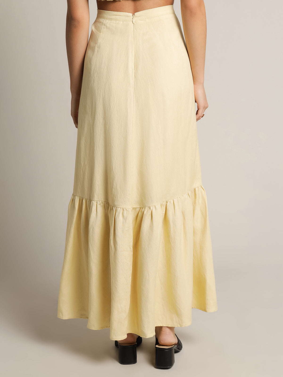 Lucia Maxi Skirt in Limone