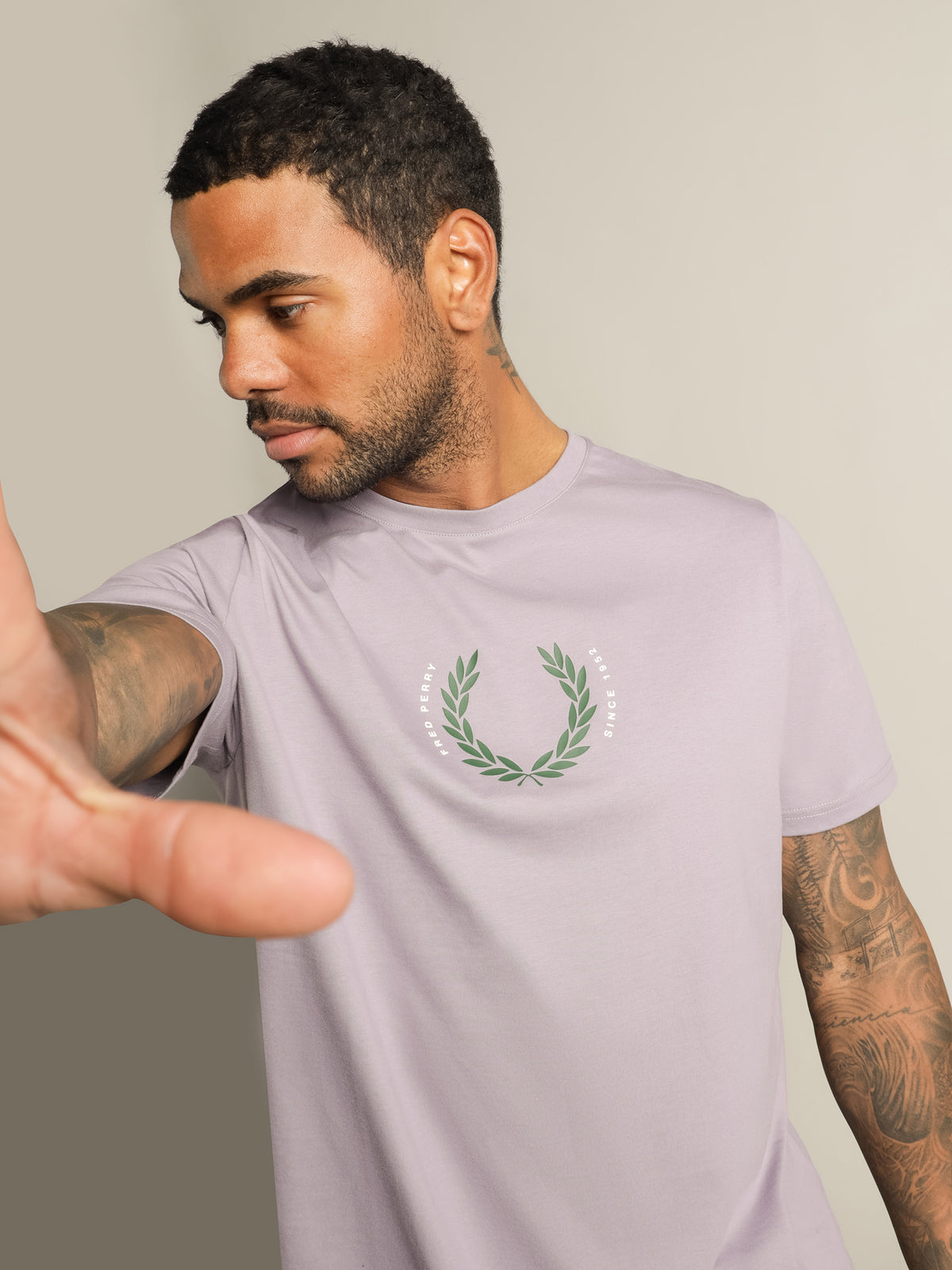 Fred Perry Arch Branding T-Shirt | Lavender