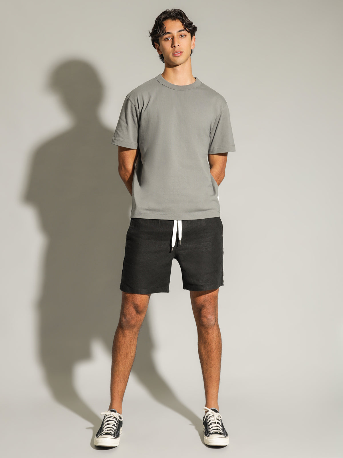 Article One Nero Linen Shorts | Black