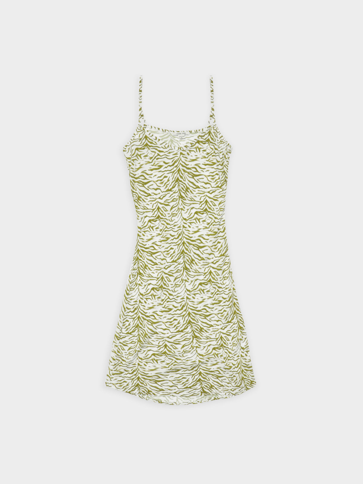 Slip Mini Dress in Herb Green Zebra Print