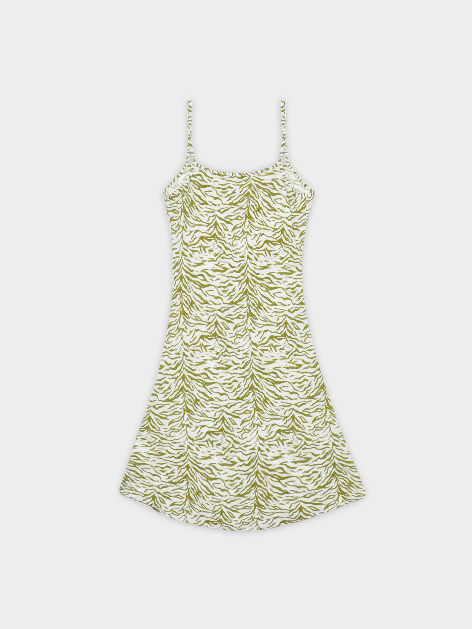 Slip Mini Dress in Herb Green Zebra Print