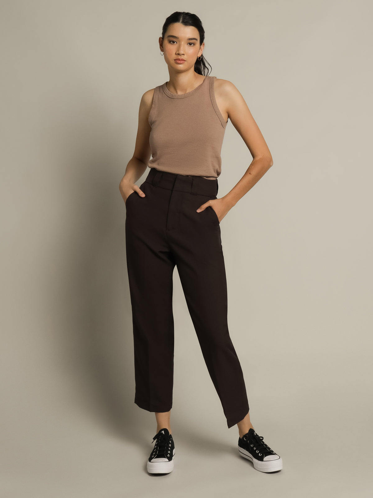 Donna Stay Pressed Pants in Postal Brown