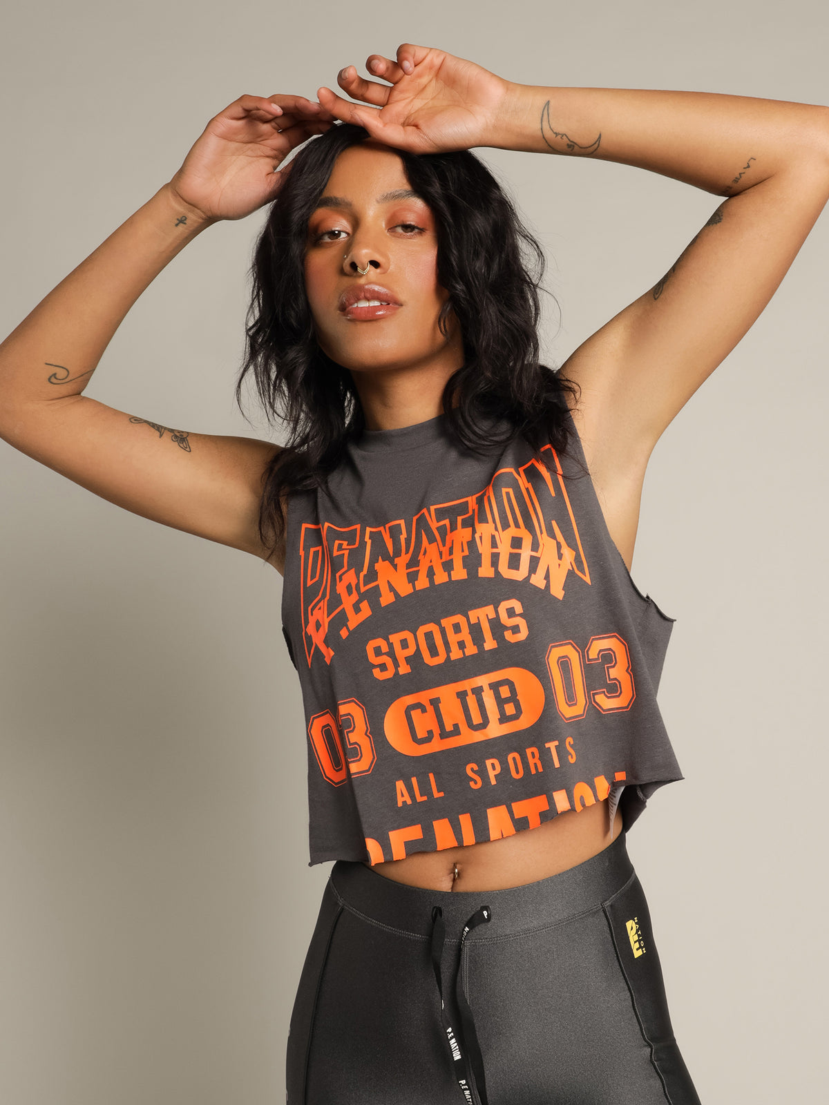 Pe Nation Game Card Tank | Charcoal