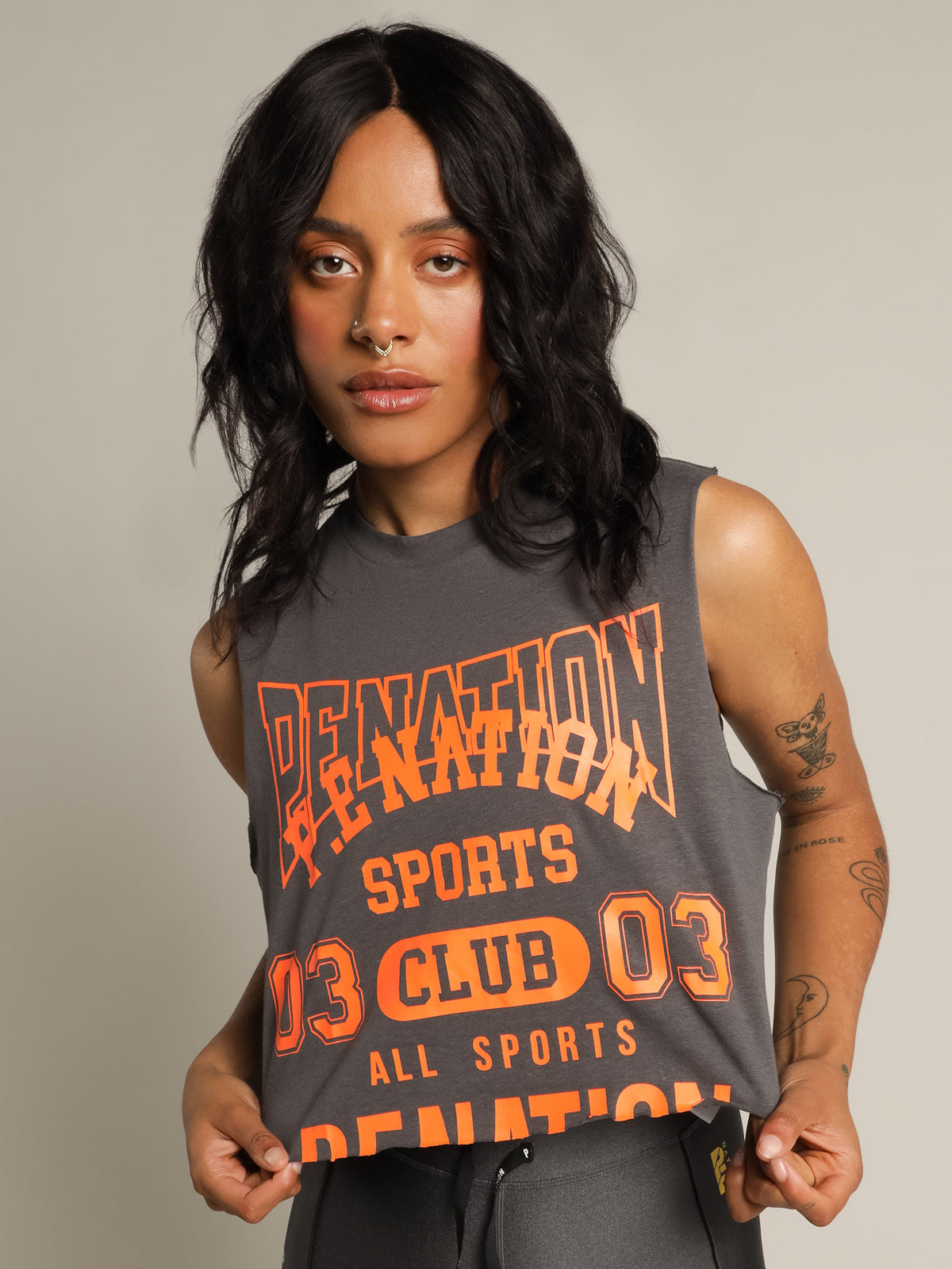 Pe Nation Game Card Tank | Charcoal