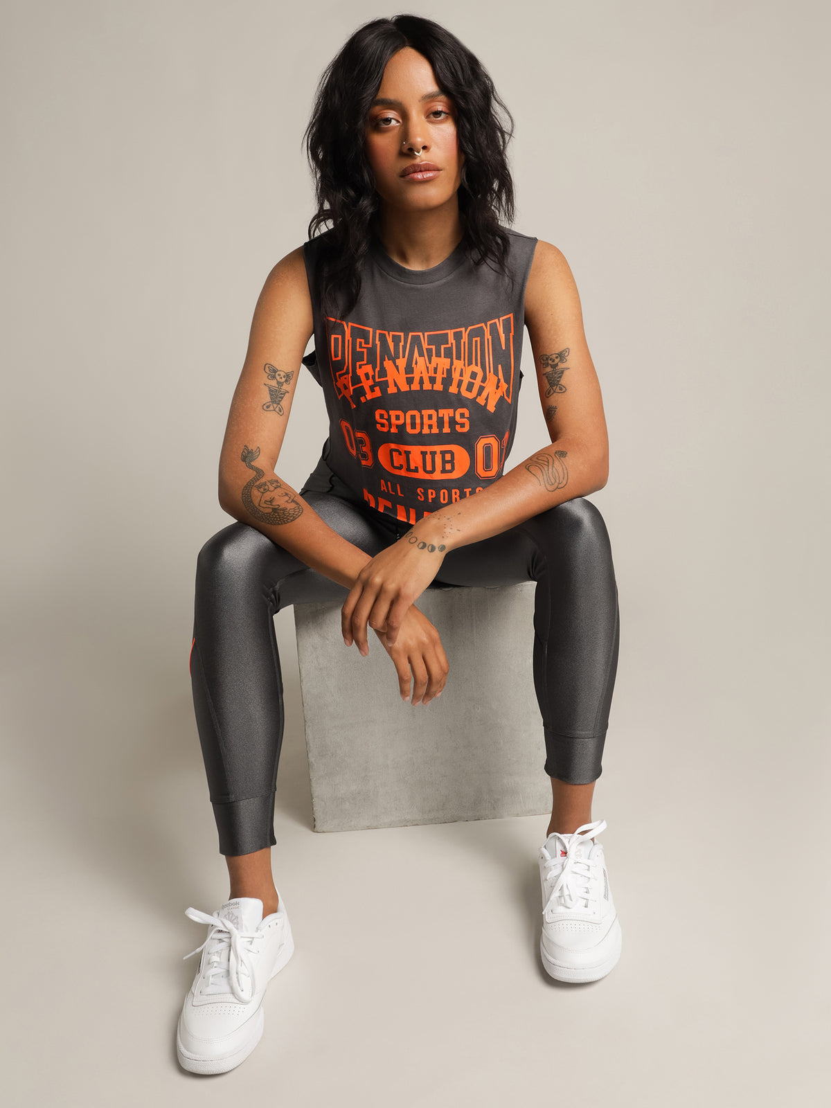 Pe Nation Game Card Tank | Charcoal