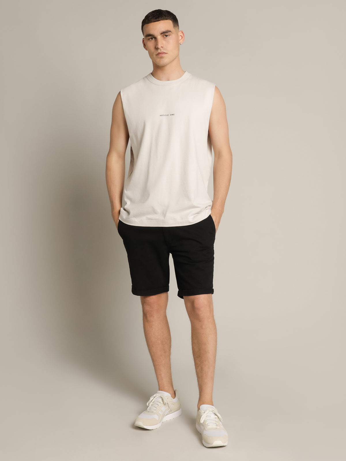 Article One Minimal Logo Muscle | Ecru