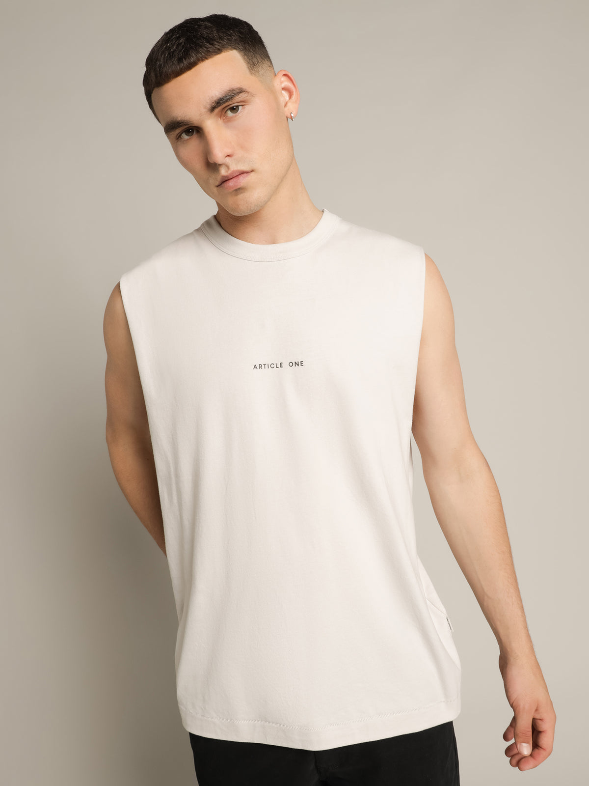 Article One Minimal Logo Muscle | Ecru