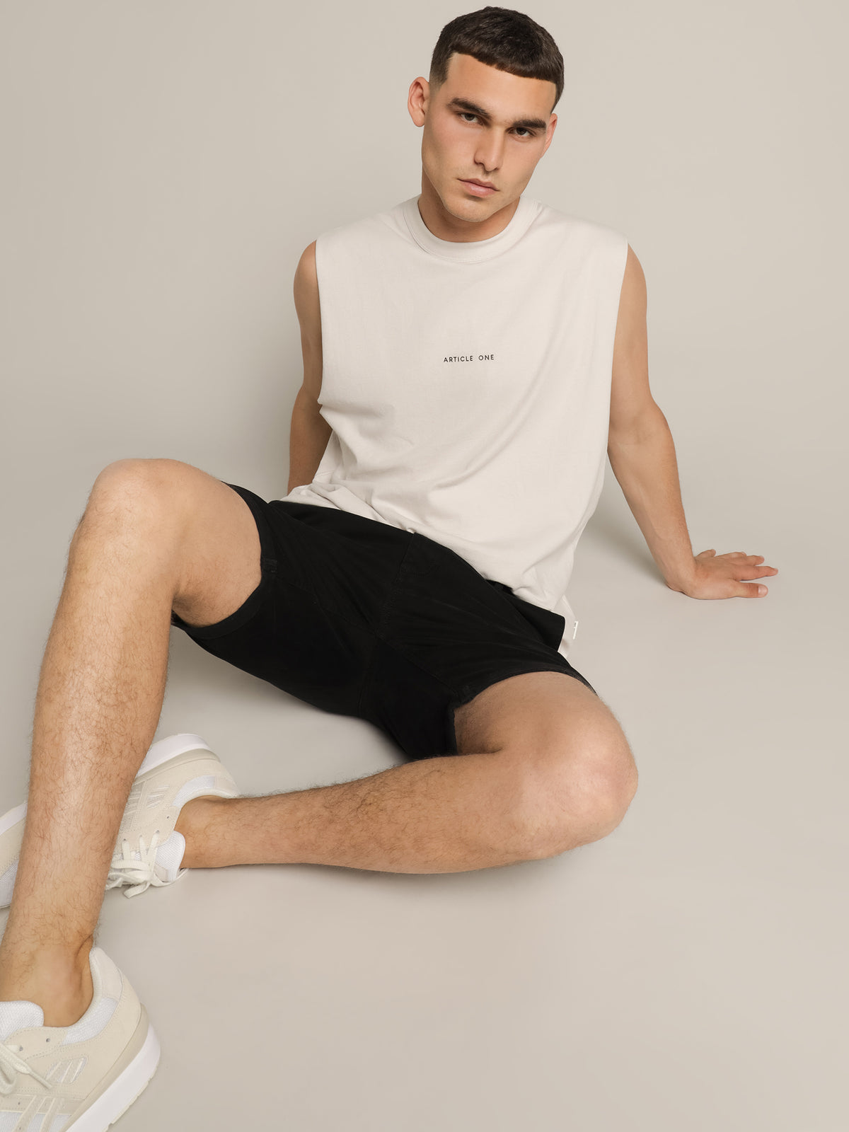 Article One Minimal Logo Muscle | Ecru