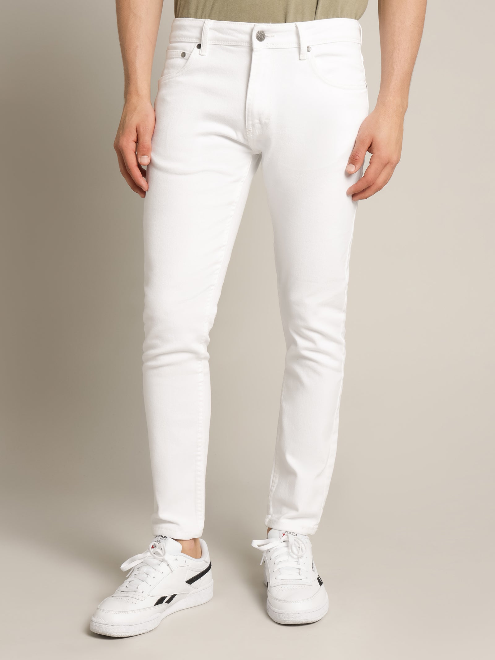 Zane Skinny Jeans in White - Glue Store