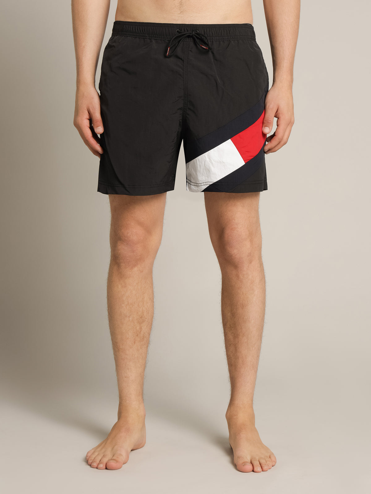 SF Medium Drawstring Swim Shorts in Black
