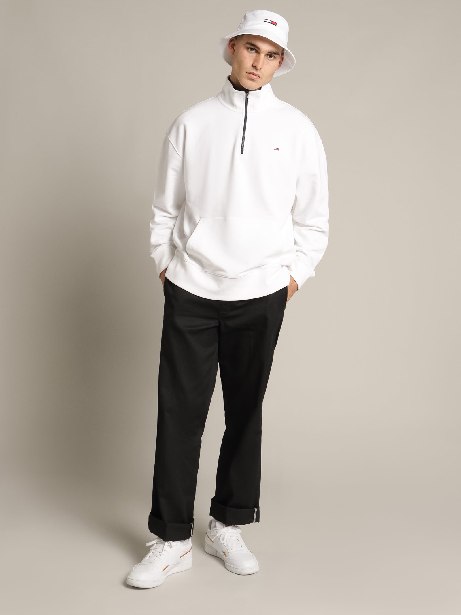 Text Flag Mock Neck Jumper