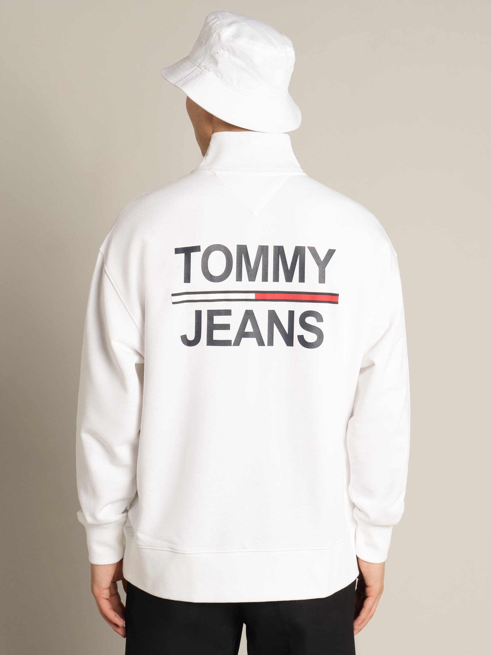 Text Flag Mock Neck Jumper