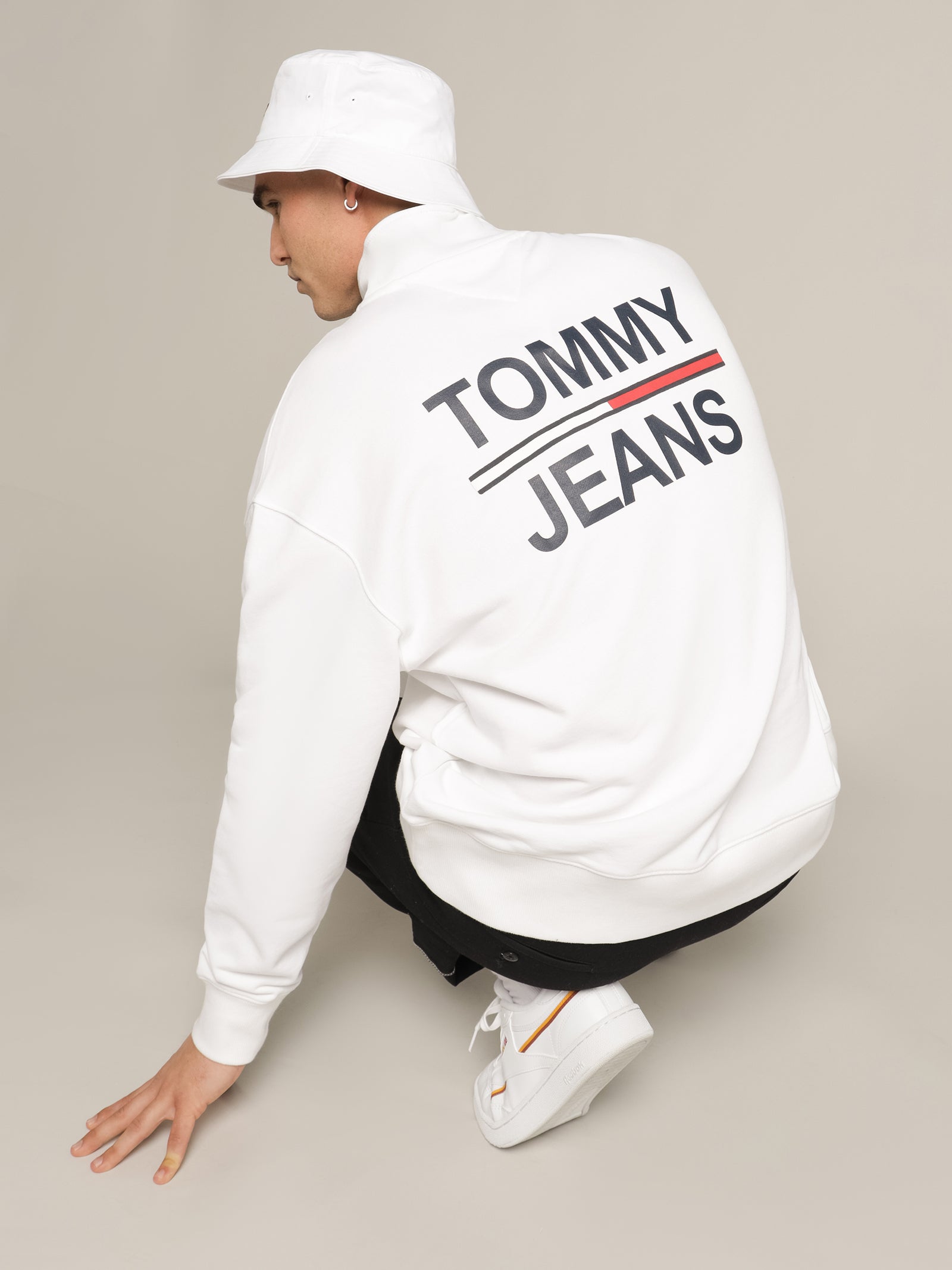 Text Flag Mock Neck Jumper