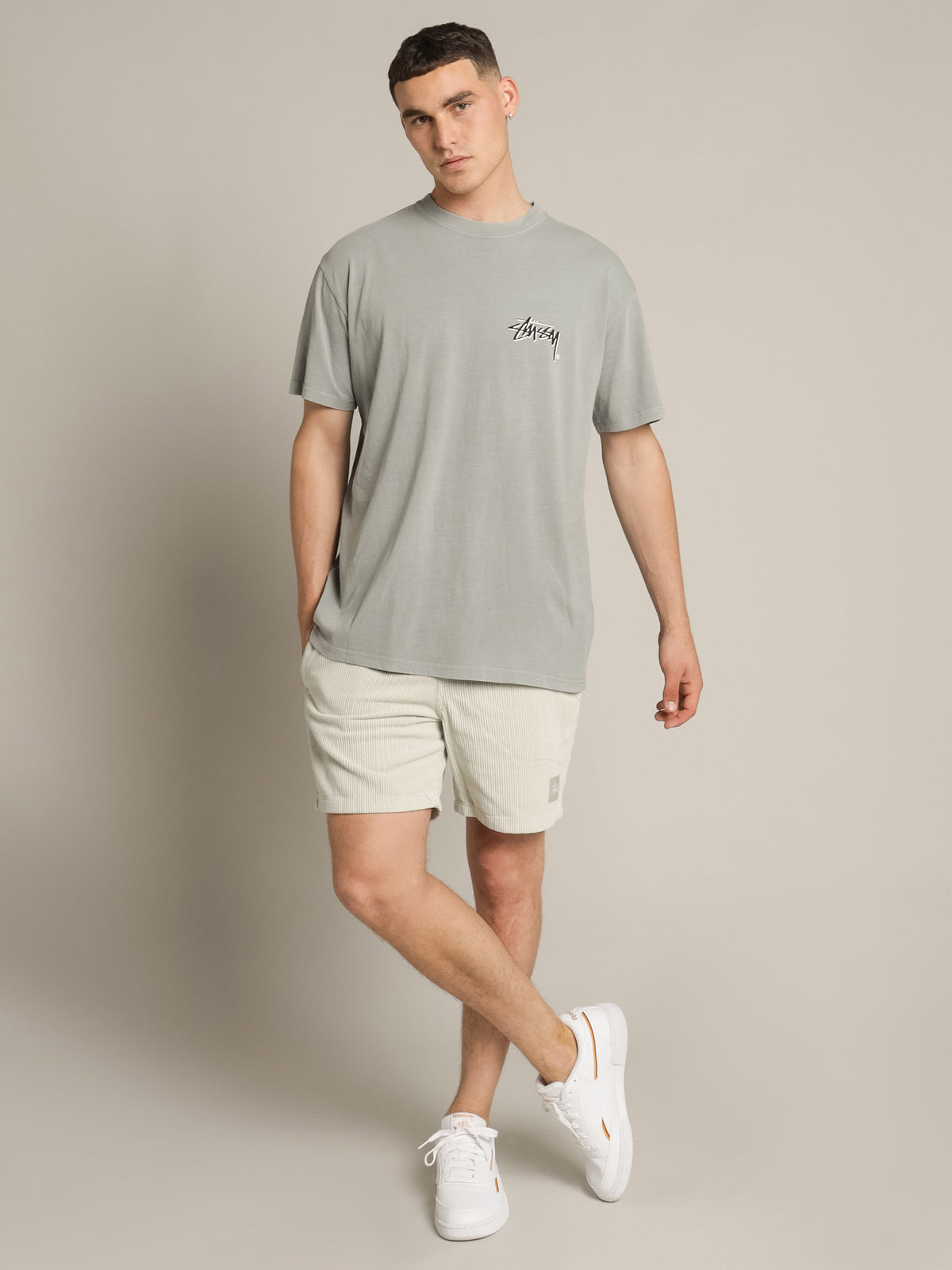 Shadow Stock T-Shirt in Pale Grey