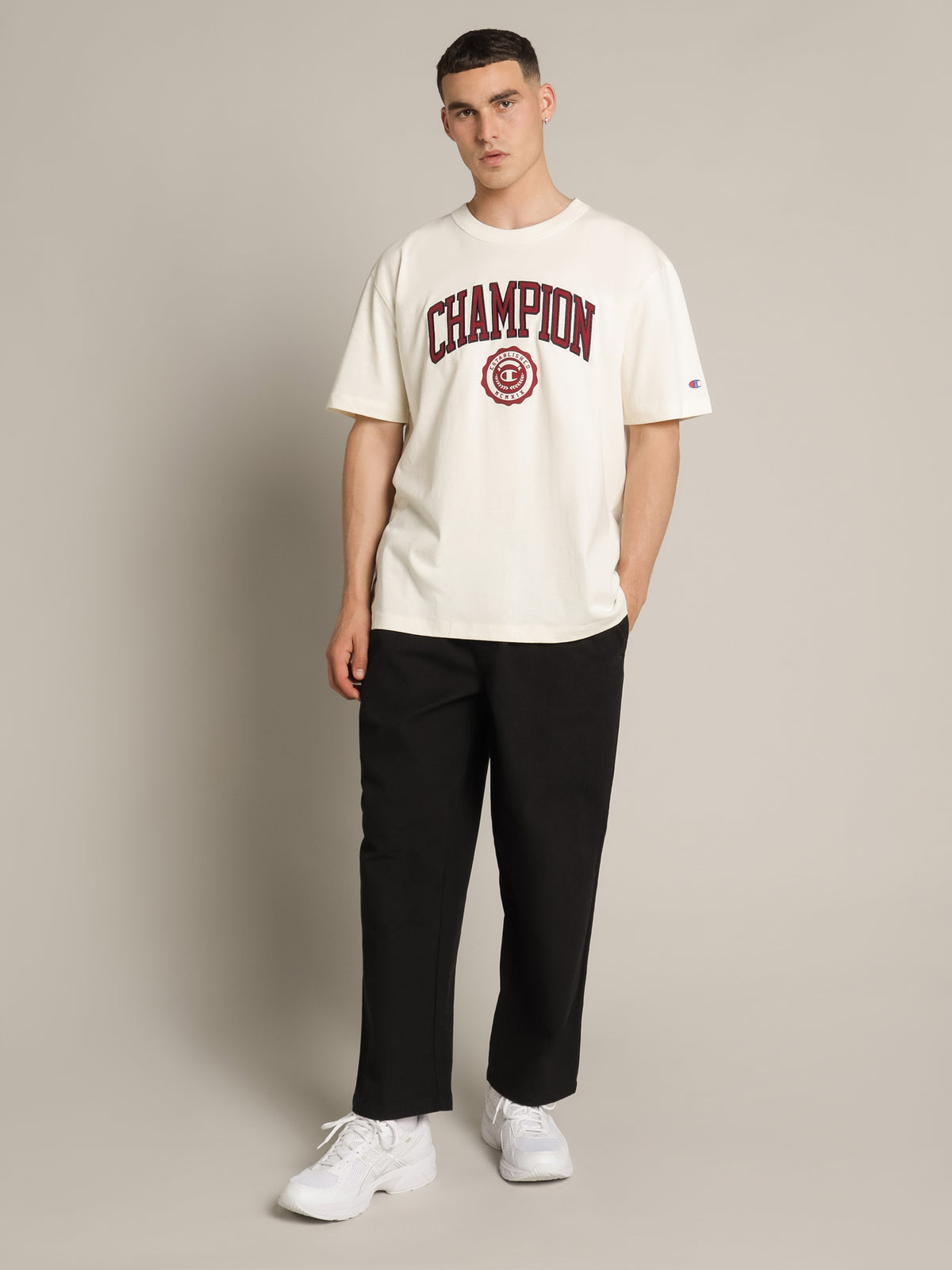 Champion Archive Heritage T-Shirt | Chalk