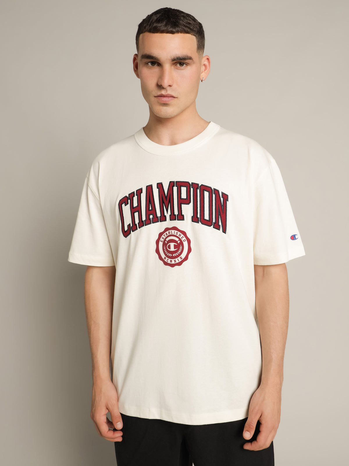 Champion Archive Heritage T-Shirt | Chalk