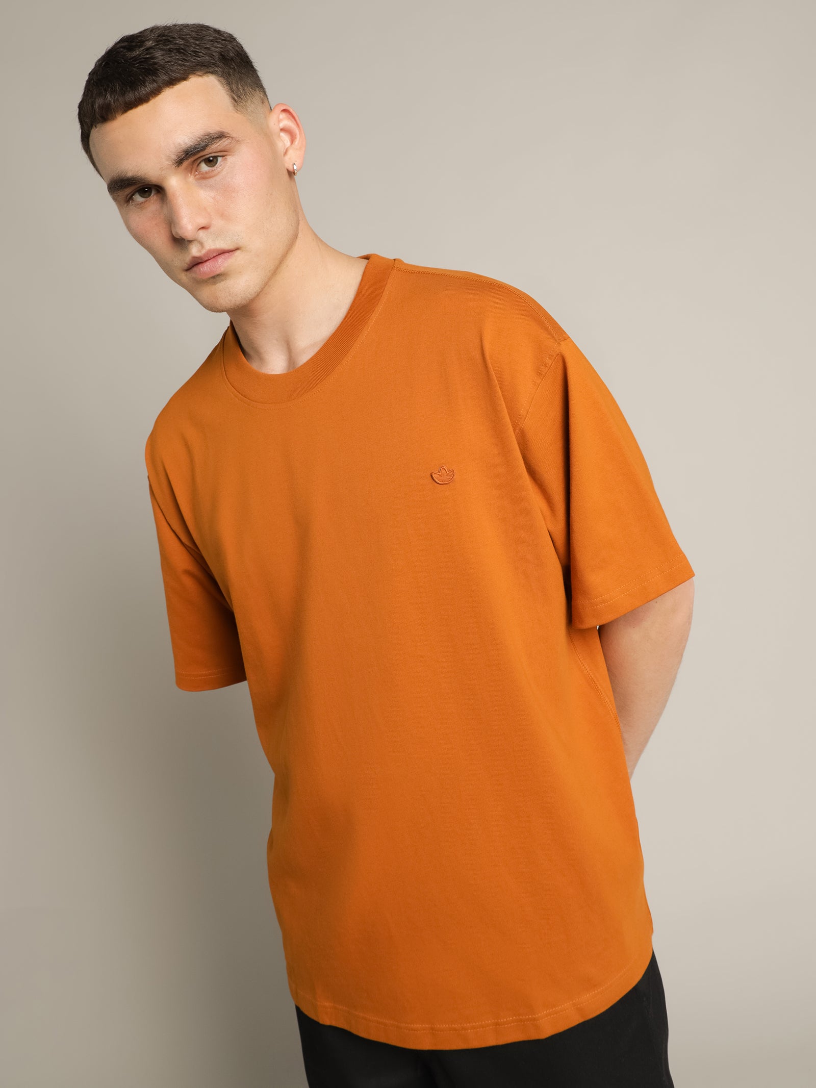 adidas trefoil t shirt orange