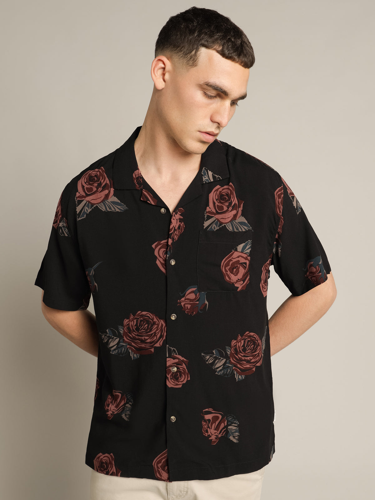 Elias Shirt in Black Rose