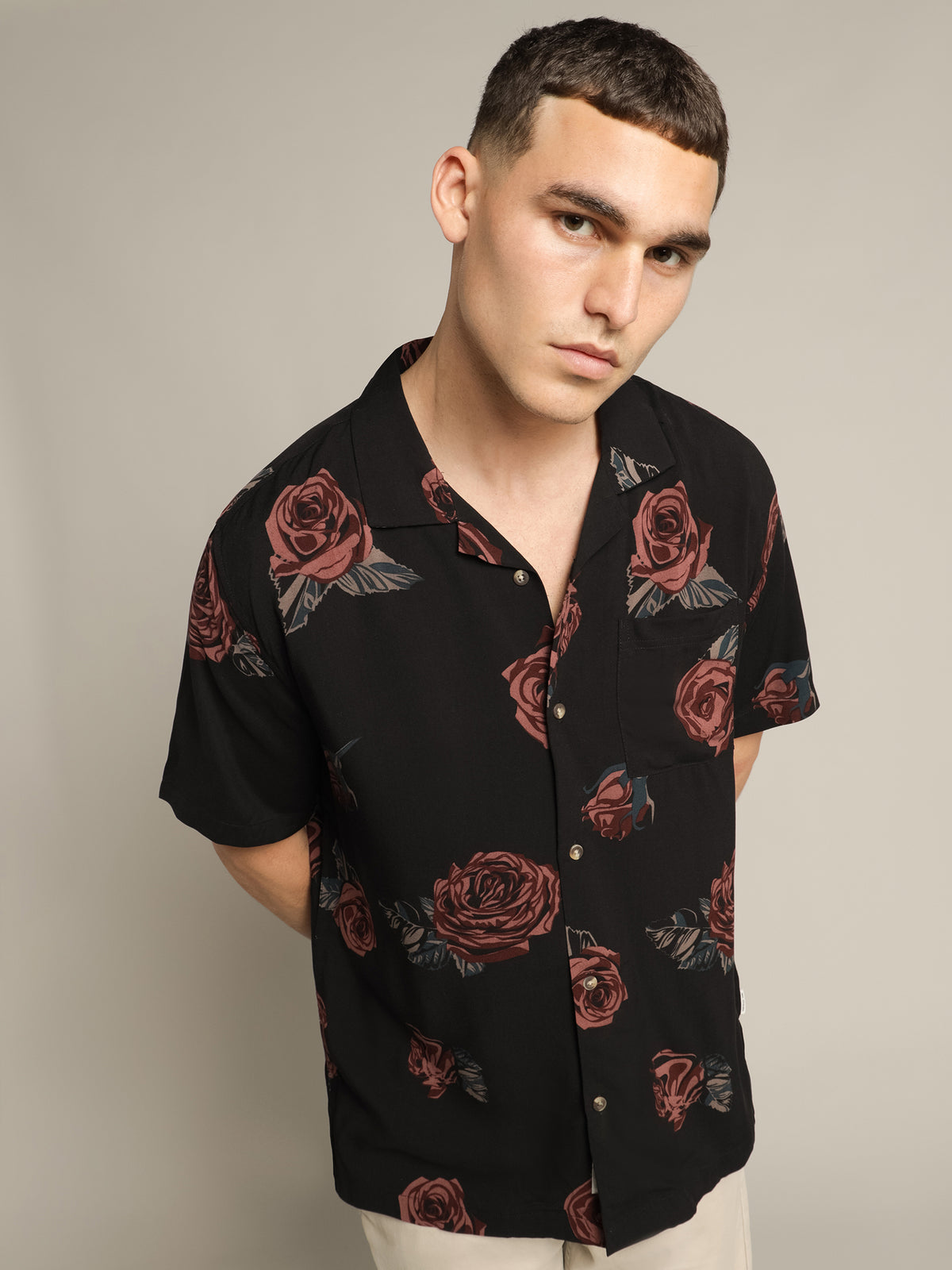 Elias Shirt in Black Rose