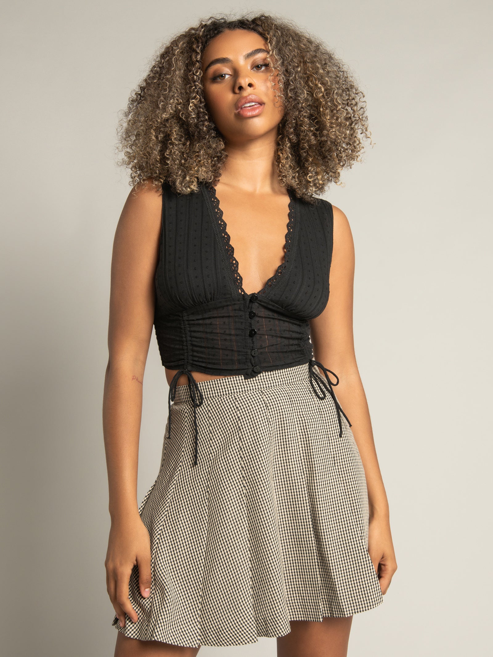 Beyond Her Railey Broderie Top Black | Glue Store