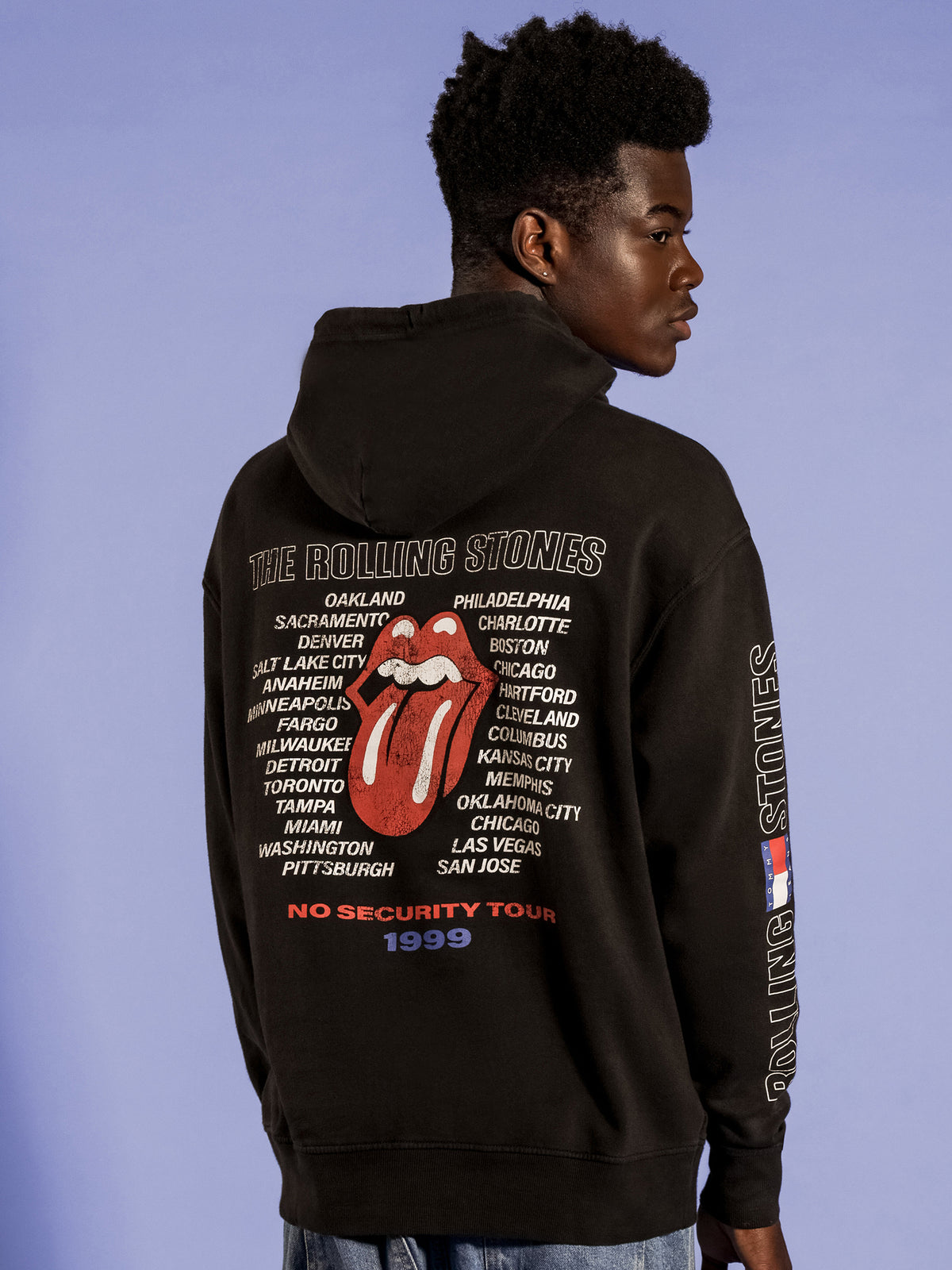 Music Revisited Rolling Stones Hoodie in Black