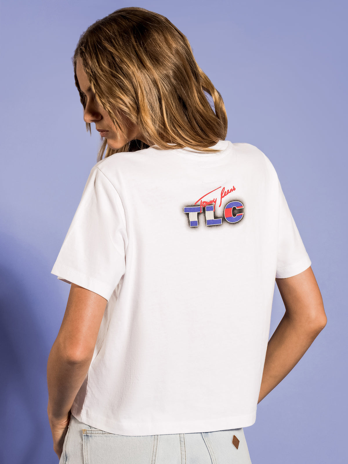 Music Revisited TLC Oversized Cropped T-Shirt in White