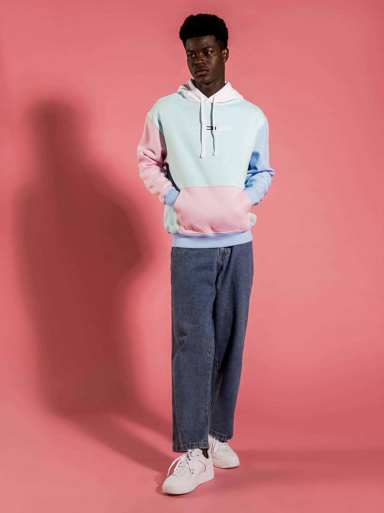 Pastel Color-Blocked Hoodie