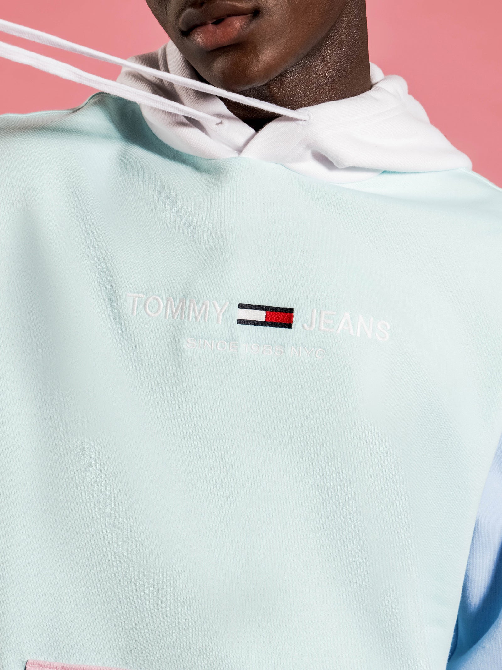 Tommy Hilfiger Pastel Color-Blocked Hoodie Light Green