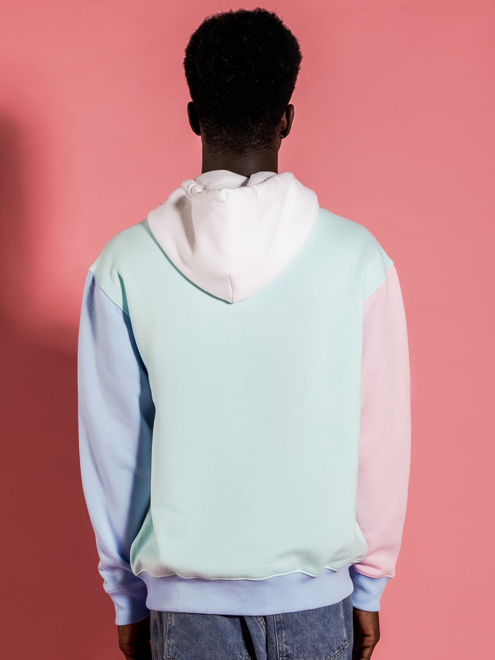 Pastel Color-Blocked Hoodie