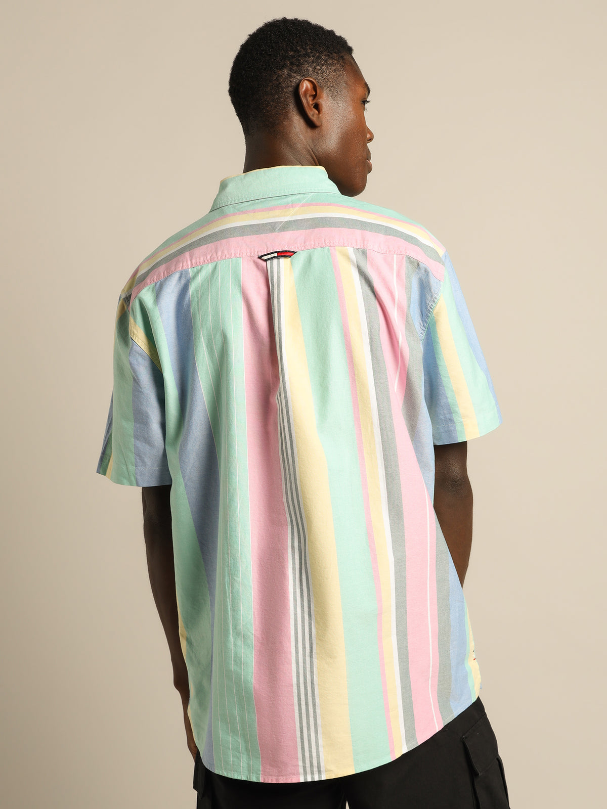 TJM Stripe 2 Short Sleeve Shirt in Pink