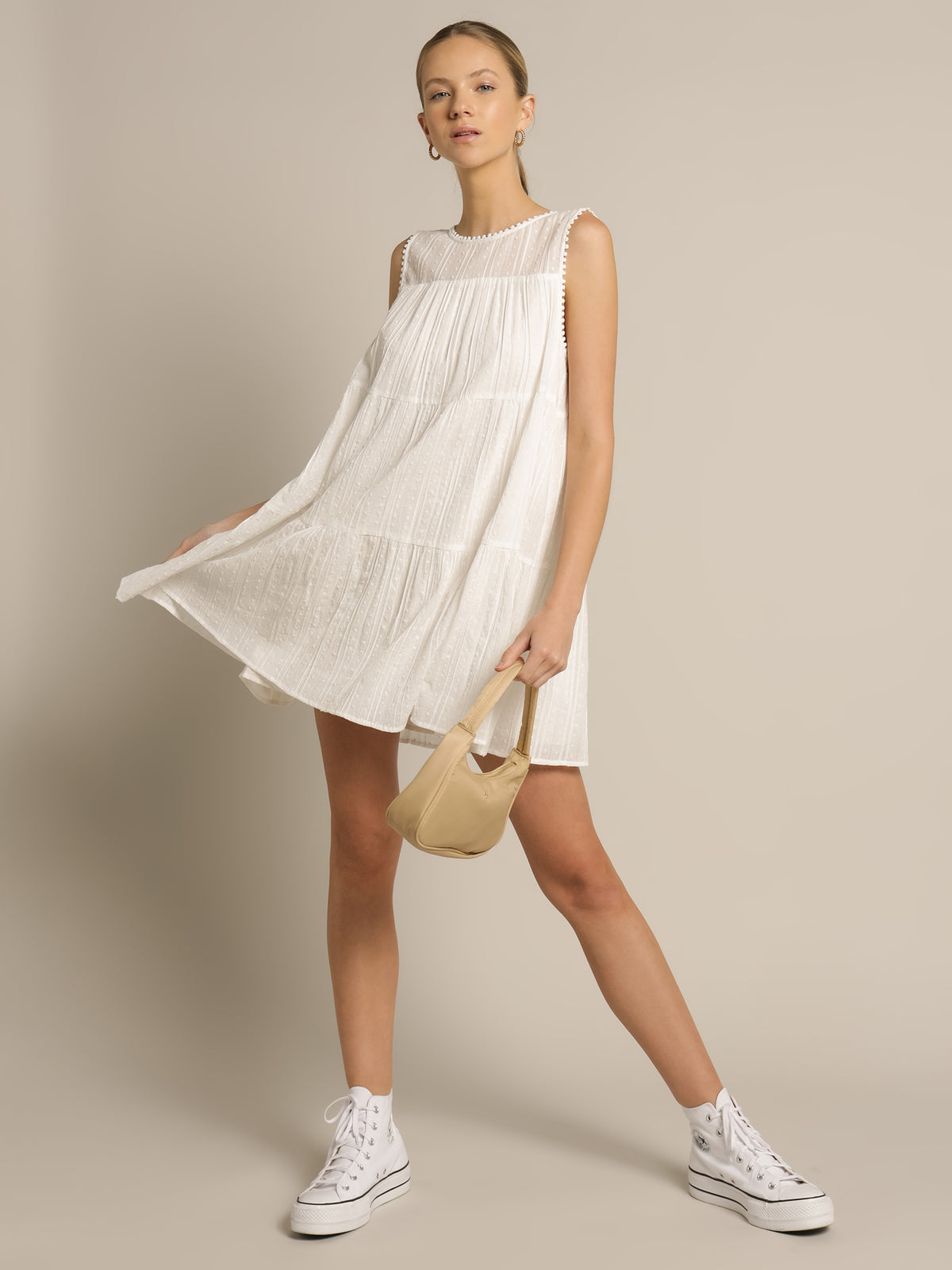Railey Broderie Dress in White