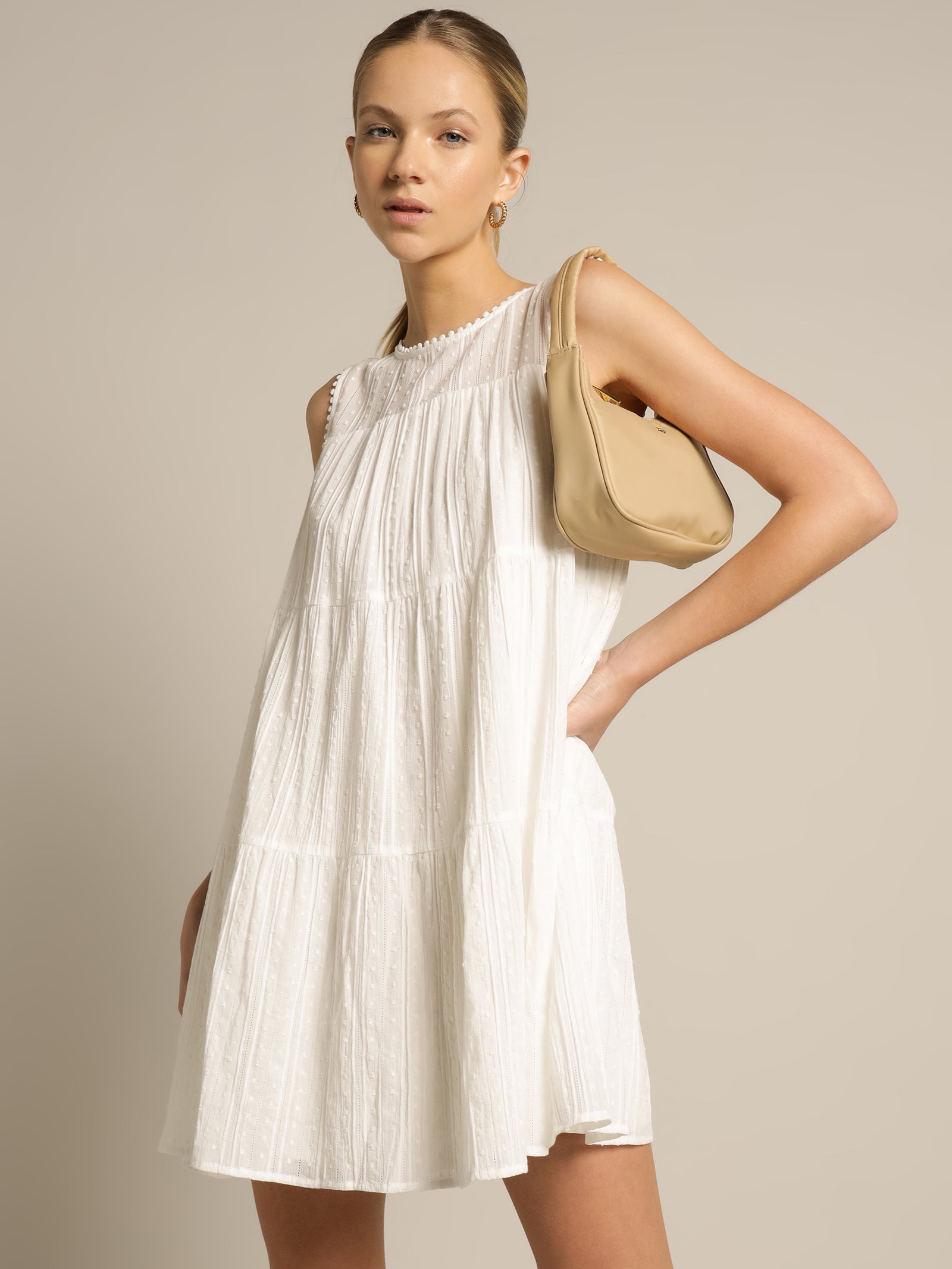 Railey Broderie Dress in White