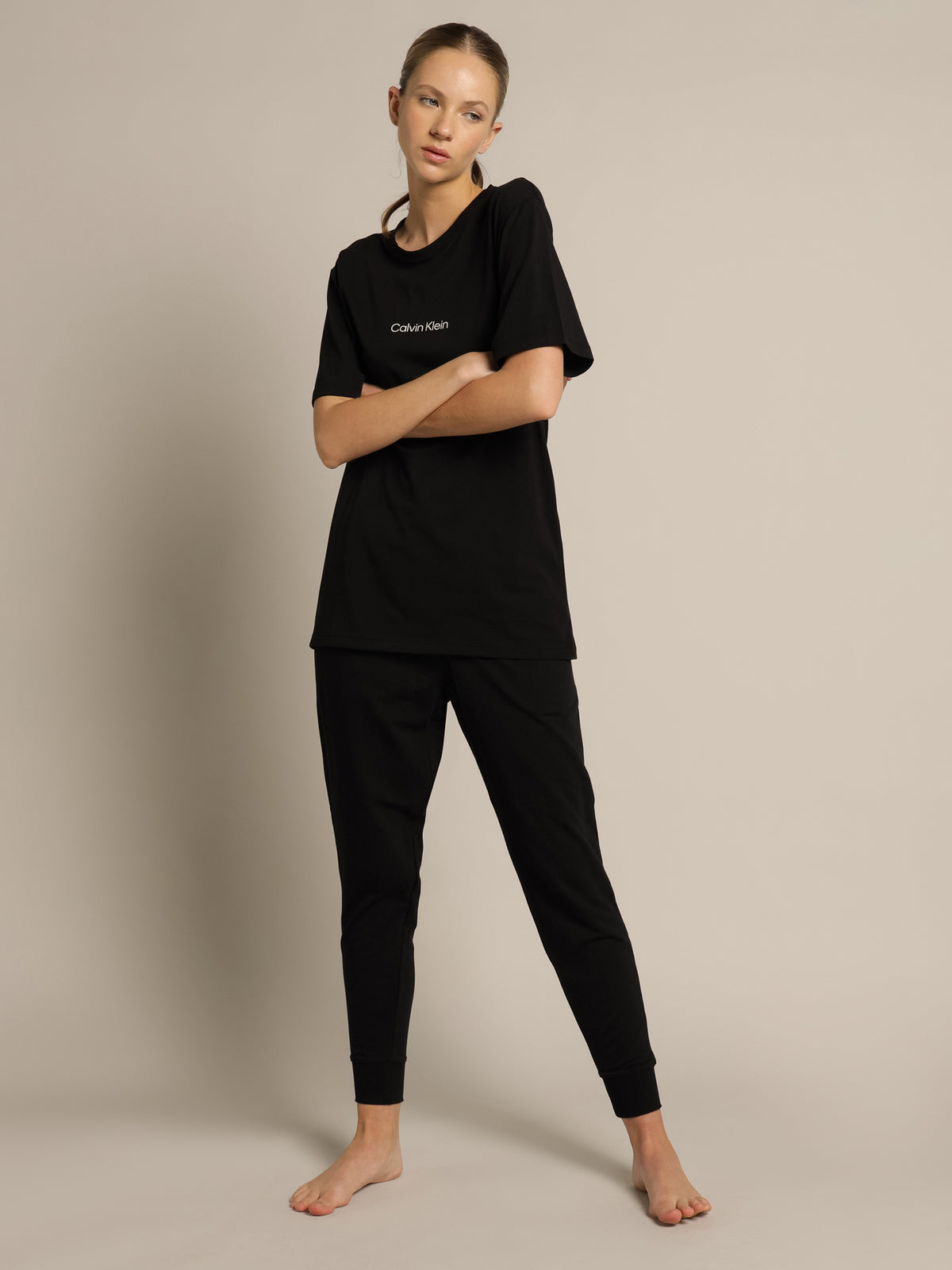 Modern Structure Lounge Joggers in Black